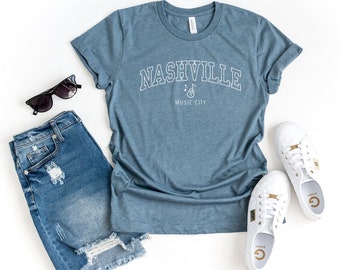 Nashville Music City Curved Short Sleeve Tee