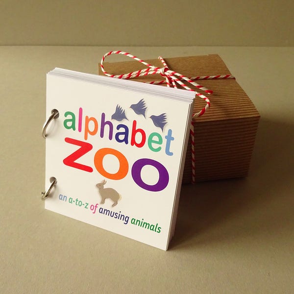 animal zoo abc animals alphabet book, abc children's book, baby shower gift, nursery miniature books, animal alphabet book for kids