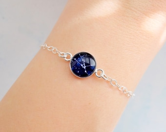 Sterling silver Zodiac Bracelet - Adjustable Constellation Bracelet - Personalised Jewellery - Perfect Friendship Bracelet Zodiac Gift