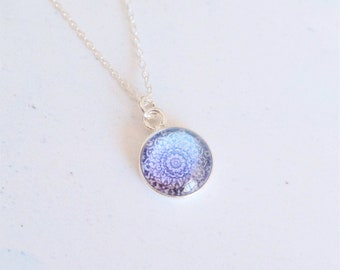 Sterling Silver Positivity Mandala Necklace - Yoga jewellery gift - Meditation jewellery