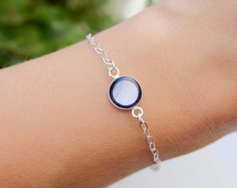 Sterling Silver Moon Phase Bracelet - Personalised Jewellery - Custom Birth Moon - Astrology Gift