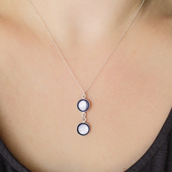 Personalised Moon Phase Soulmate Necklace Couple Necklace