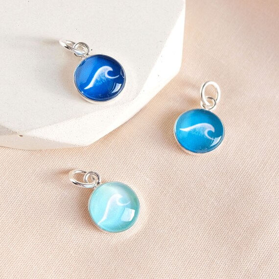 Sterling Silver Wave Charm. Beach Jewellery Ideal Surfer Gift or