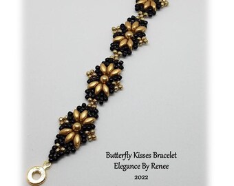 Butterfly Kisses Bracelet w/bonus Earring Tutorials - 2 PDF - Instant Download