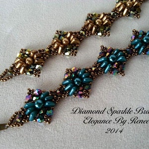 Diamond Sparkle Bracelet Tutorial - Free Earrings Tutorial Included - 2 PDF Instant Download