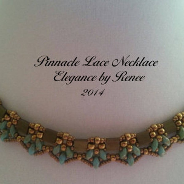 Pinnacle Lace Necklace Tutorial - Free Earrings Tutorial Included - 2 PDF Instant Download