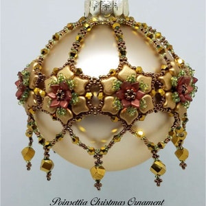 Poinsettia Christmas Ornament Cover Tutorial w/ Bonus Bracelet Tutorial - 1 PDF Instant Download