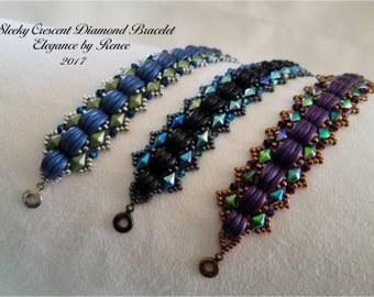 Sleeky Crescent Diamond Bracelet Tutorial - 1 PDF Instant Download