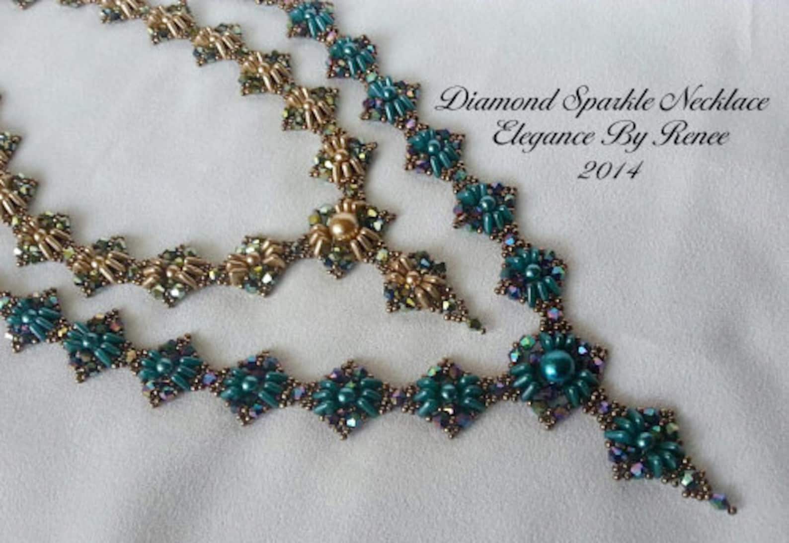 Diamond Sparkle Necklace Tutorial Free Earrings Tutorial Etsy