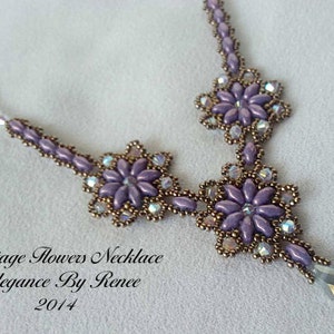 Vintage Flowers Necklace Instant Download PDF image 3