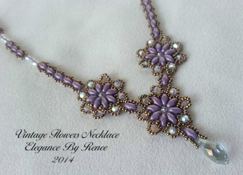 Vintage Flowers Necklace Instant Download PDF image 3
