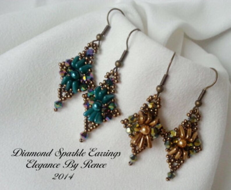 Diamond Sparkle Necklace Tutorial Free Earrings Tutorial Etsy