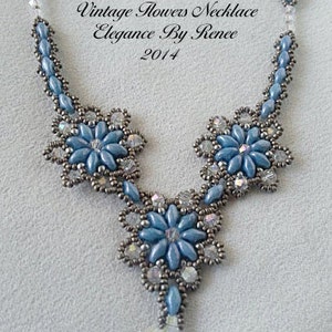 Vintage Flowers Necklace Instant Download PDF image 2