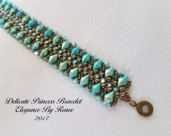 Delicate Princess  Bracelet Tutorial - PDF Instant Download