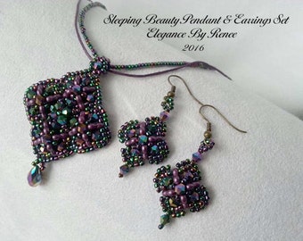 Dornröschen Anhänger und Ohrringe Tutorial Set - PDF Sofort Download