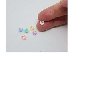 72pc 6mm Tiny 3-Petal Flower Bead Resin/Acrylic Mixed Resin Iridescent AB image 3