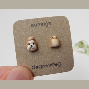 Shih Tzu stud earrings, Shih Tzu earrings, Shih Tzu gifts, Earrings for dog lovers.