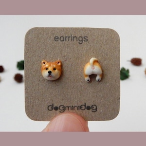 Shiba Inu Stud Earrings, Shiba Inu earrings, Shiba Inu gifts, Earrings for dog lovers.