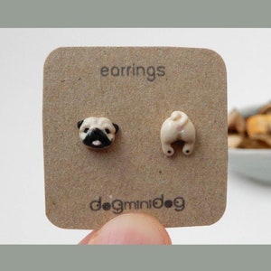 Pug Stud Earrings, Pug earrings, Pug gifts, Earrings for dog lovers.