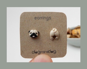 Pug Stud Earrings, Pug earrings, Pug gifts, Earrings for dog lovers.