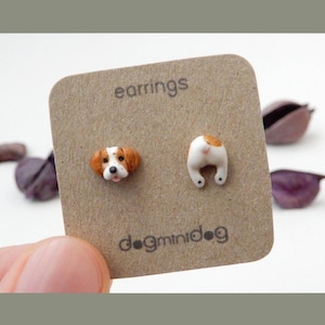 Brittany Spaniel Stud Earrings, Brittany earrings, Brittany gifts, Earrings for dog lovers.