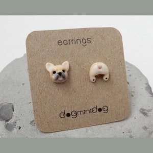 French Bulldog stud earrings, French Bulldog earrings, French Bulldog gifts, Earrings for dog lovers.