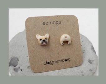 French Bulldog stud earrings, French Bulldog earrings, French Bulldog gifts, Earrings for dog lovers.