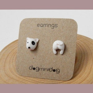 Bull Terrier stud earrings, Bull Terrier earrings, Bull Terrier gifts, Earrings for dog lovers.