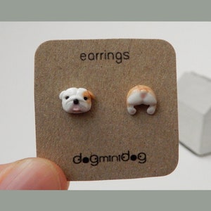 Boucles d&#39;oreilles bouledogue, boucles d&#39;oreilles bouledogue, cadeaux bouledogue, cadeaux pour les amoureux des chiens.