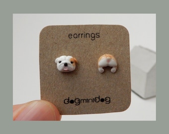Bulldog Stud Earrings, Bulldog earrings, Bulldog gifts, Gifts for dog lovers.