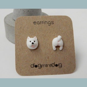 Samoyed Stud Earrings, Samoyed earrings, Samoyed gifts, Earrings for dog lovers.