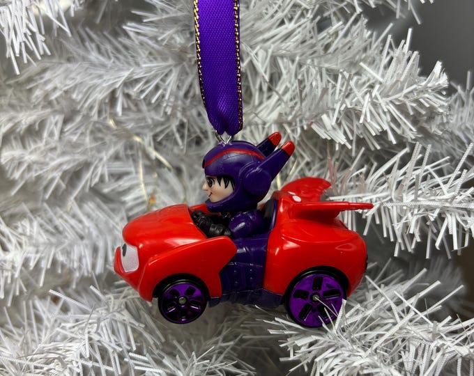 Personalized Disney Hiro with Baymax Hot Wheels Ornament
