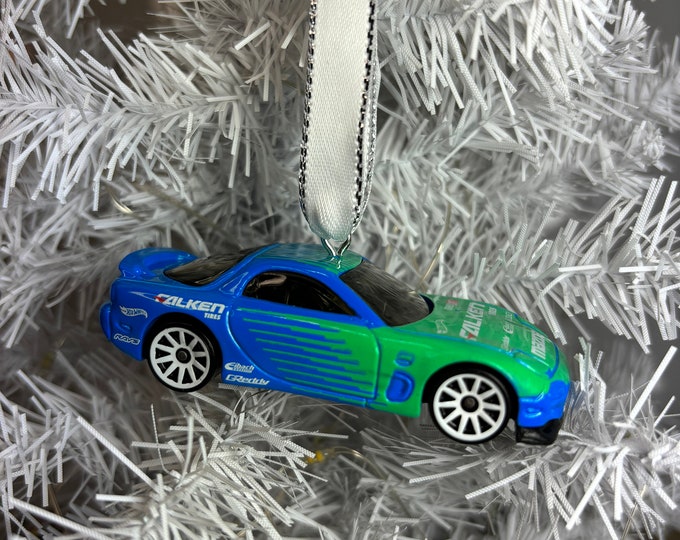 Personalized Mazda RX-7 Hot Wheels Ornament Handmade