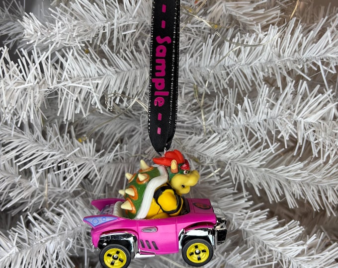 Personalized BOWSER Mario Kart Hot Wheels Ornament