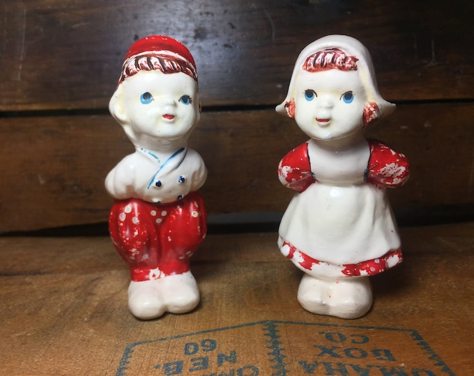 Dutch Boy with Flowers and Girl Salt & Pepper Set