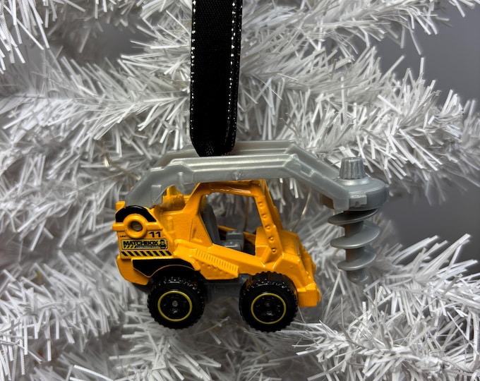 Personalized Construction Bobcat Driller Matchbox Ornament