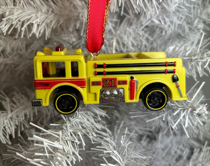 Personalized Fire Truck Hot Wheel Ornament