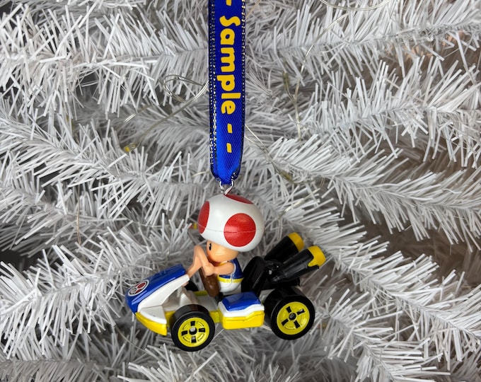 Personalized TOAD Mario Kart Hot Wheels Ornament