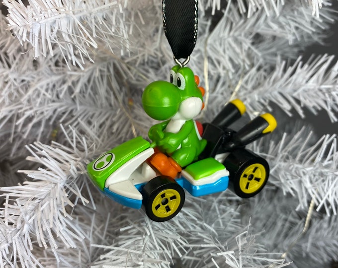 Personalized YOSHI Mario Kart Hot Wheels Ornament