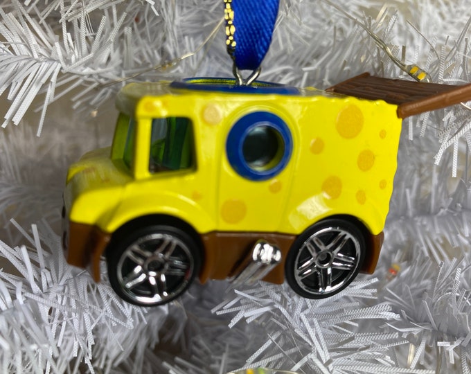 Personalized Sponge Bob Van Bus Hot Wheels Ornament Handmade