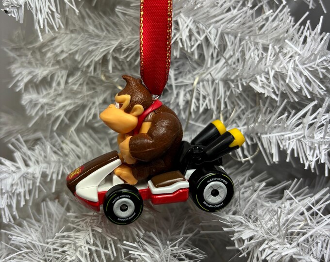 Personalized Donkey Kong Mario Kart Hot Wheels Ornament