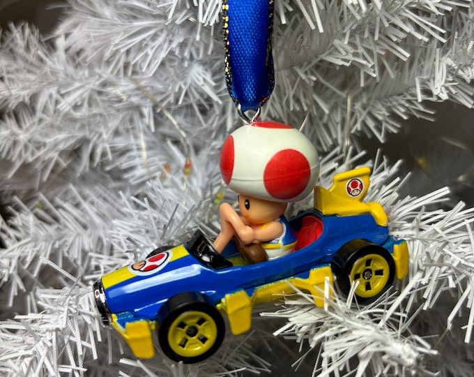 Personalized Toad Mario Kart Hot Wheels Ornament