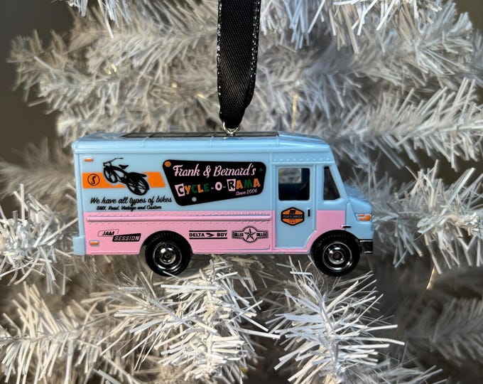 Personalized Cycle Delivery Van Matchbox Ornament