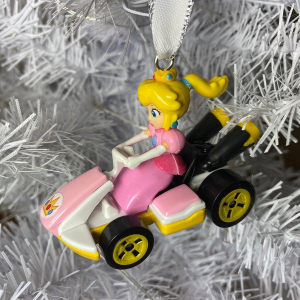 Personalized Princess Peach Mario Kart Hot Wheels Ornament