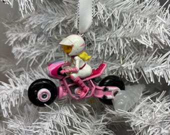 Personalized Princess Peach Mario Kart Hot Wheels Ornament