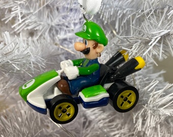 Personalized Luigi Mario Kart Hot Wheels Ornament