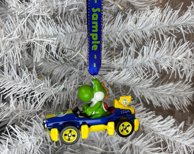 Personalized YOSHI Mario Kart Hot Wheels Ornament