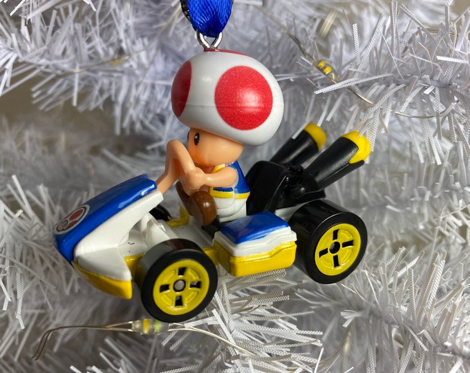 Personalized TOAD Mario Kart Hot Wheels Ornament