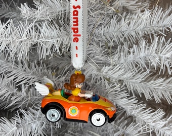 Personalized PRINCESS DAISY Mario Kart Hot Wheels Ornament