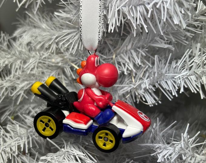 Personalized Red YOSHI Mario Kart Hot Wheels Ornament